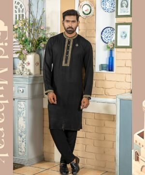Premium Quality Panjabi Pajama Set (Black)