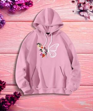 Premium Comfortable (Butterflies & Flowers) Ladies winter hoodie